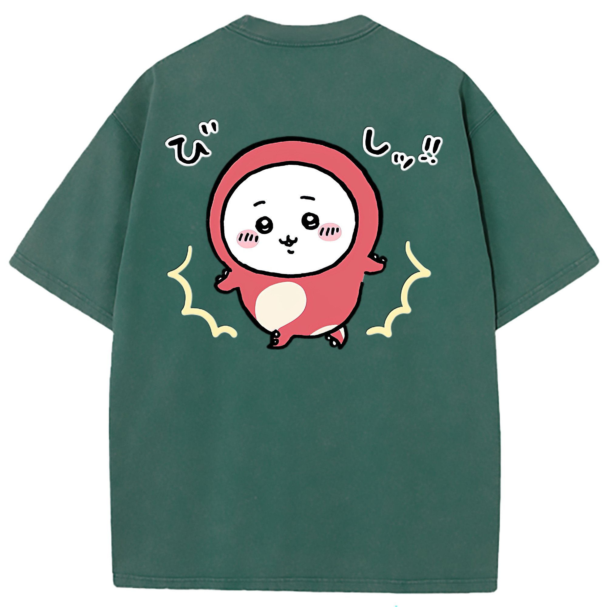 （画像用） ちいかわ ちいかわ Chii-kawa chiikawa 綿100% ヴィンテージ風 半袖Tシャツ（背面プリント）